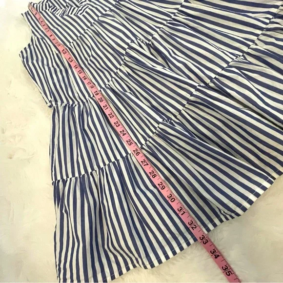 Tuckernuck Pomander Place Kenzo Blue & White Striped Cotton Poplin Sun Dress - Picture 12 of 15